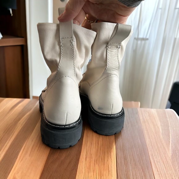 rag & bone Shiloh combat boot in Antique White cream white leather 40 - Picture 4 of 8